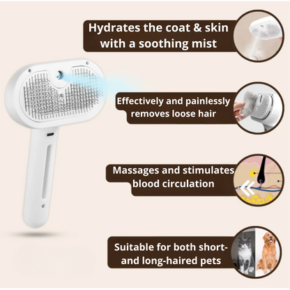 PetGlow- Pet Steam Grooming Brush
