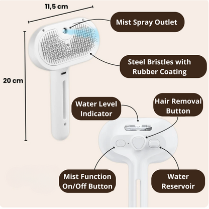 PetGlow- Pet Steam Grooming Brush