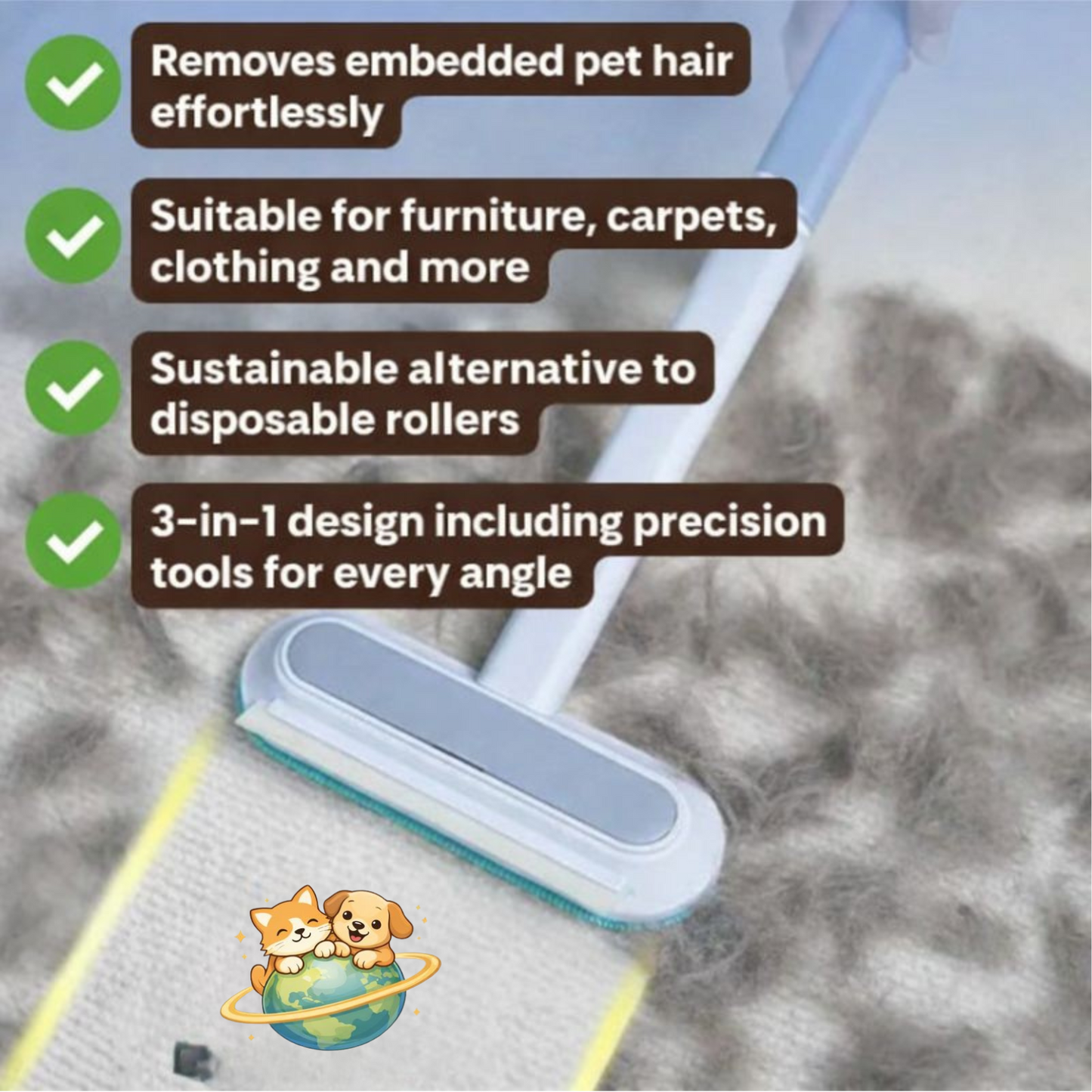 PetWipe Pro™ – 3-in-1 Pet Hair Remover